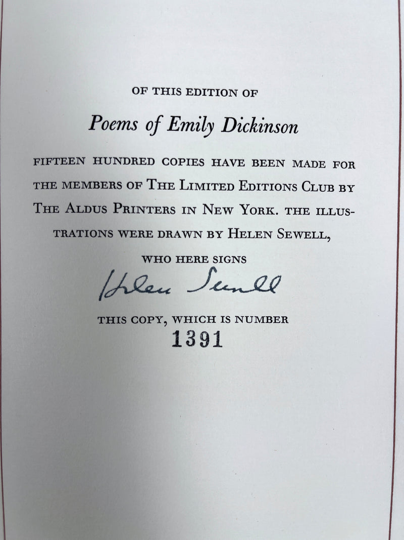 Poems of Emily Dickinson, Louis Untermeyer, Hellen Sewell, SIGNED Limited Editions Club, 1952