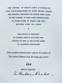 Elegy Written in a Country Church-Yard, Thomas Grey, Agnes Miller Parker, Limited Editions Club