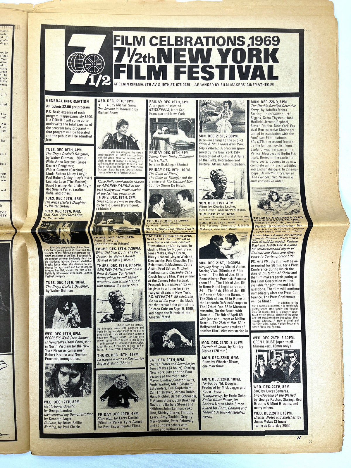 Interview (Inter/View), A Monthly Film Journal, Vol 1, No.3, 1969, SCARCE, Ephemera, Good.