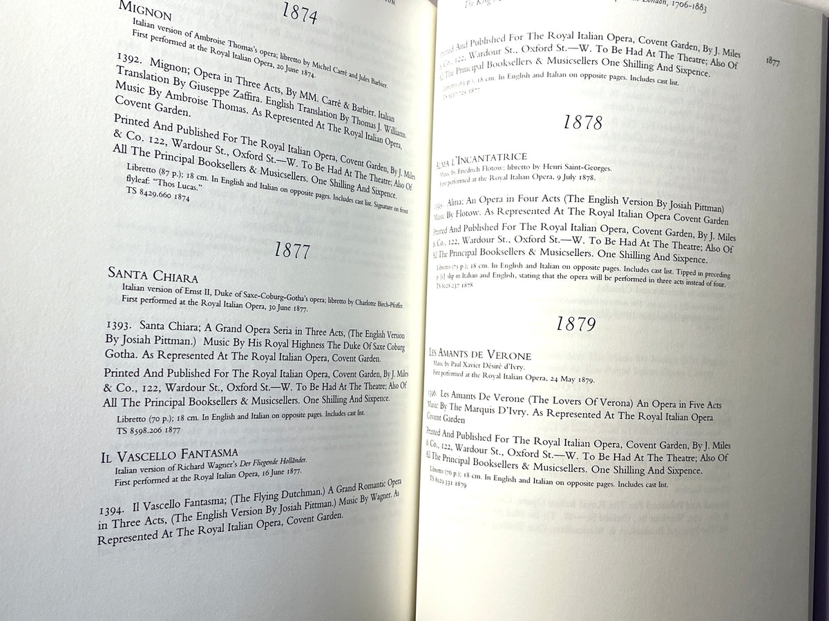 The King's Theatre Collection: Ballet & Italian Opera in London 1706-1883, 2003, SC, NF.