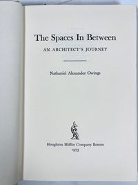 The Spaces in Between, Nathaniel Alexander Owings, 1973, VG+ HC & VG DJ
