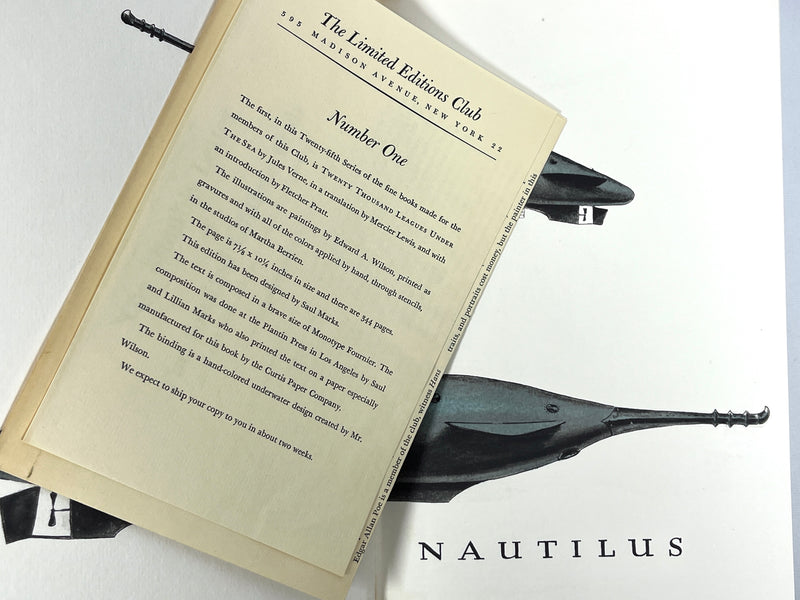 Twenty Thousand Leagues Under the Sea, Jules Verne, E A. Wilson, Limited Ed. Club, SIGNED