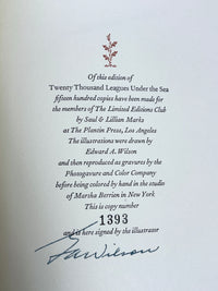 Twenty Thousand Leagues Under the Sea, Jules Verne, E A. Wilson, Limited Ed. Club, SIGNED