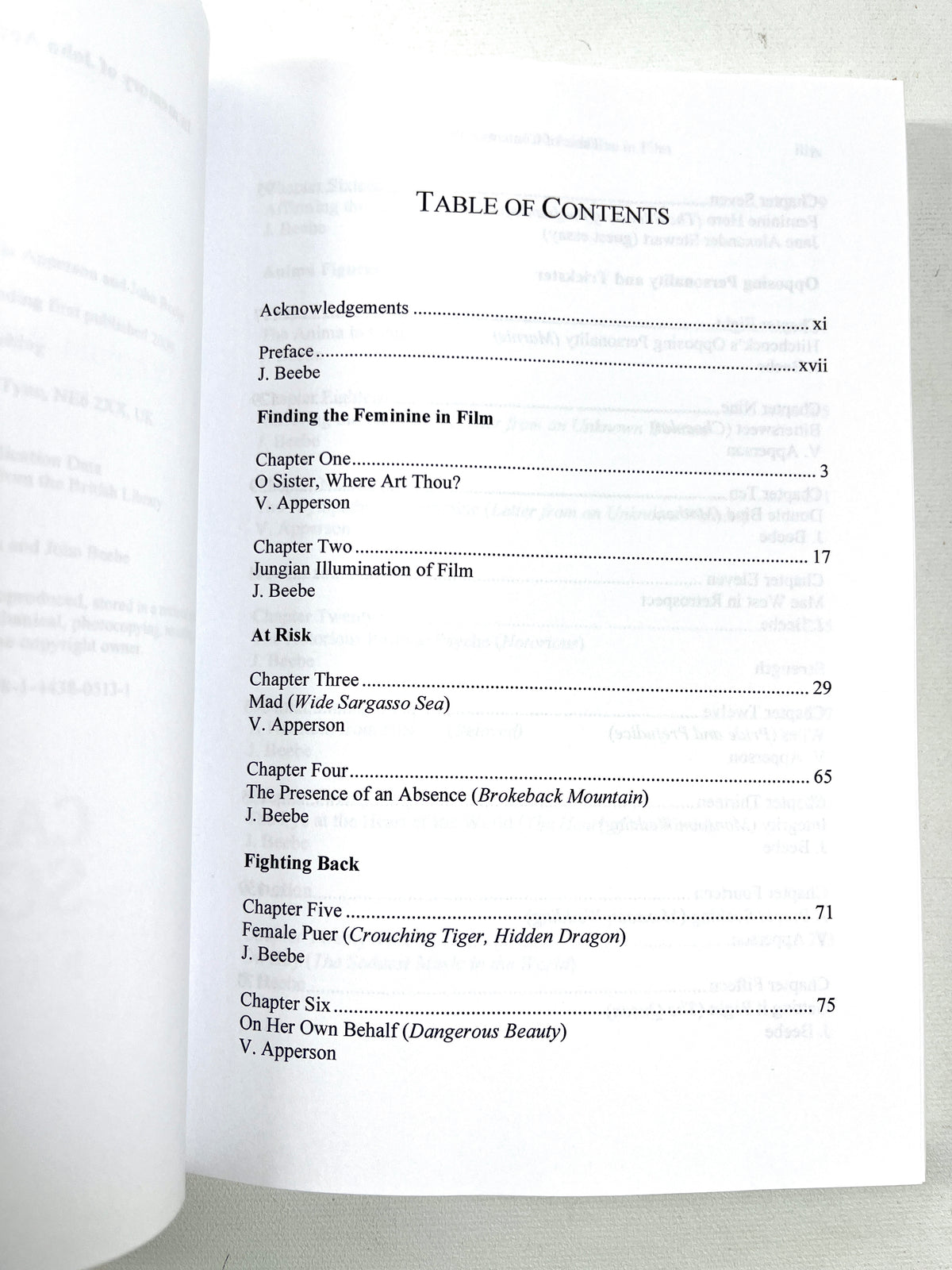 Virginia Apperson & John Beebe, The Presence of the Feminine in Film, 2008, NF SC