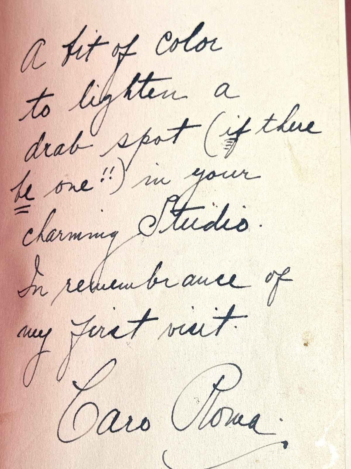 Poems by Caro Roma, Beardsley Publishing Company, 1923, 2nd Edition, SIGNED, Good+ SC
