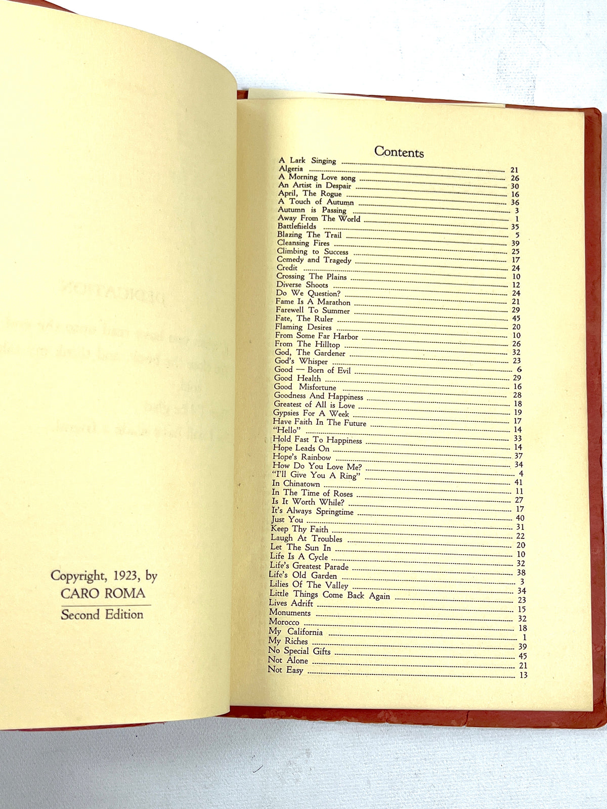 Poems by Caro Roma, Beardsley Publishing Company, 1923, 2nd Edition, SIGNED, Good+ SC