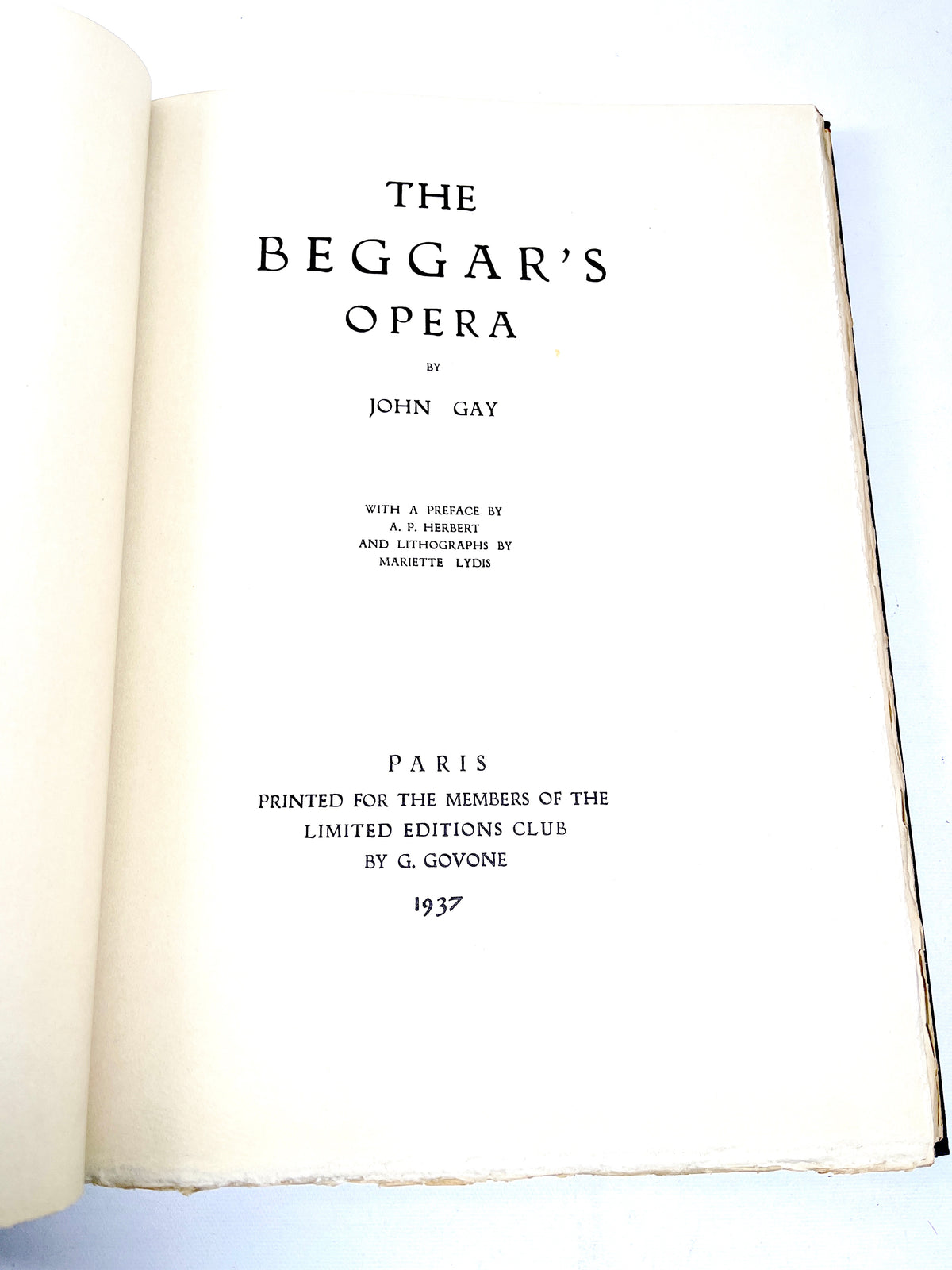 John Gay, The Beggar's Opera, Illus Mariette Lydis, 1937, SIGNED, Near Fine HC w/slipcase