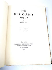 John Gay, The Beggar's Opera, Illus Mariette Lydis, 1937, SIGNED, Near Fine HC w/slipcase