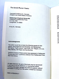 B.L. Kennedy, The Setich Manor Poems, Rattlechips Chapbook Series #25, 2006, NF SC