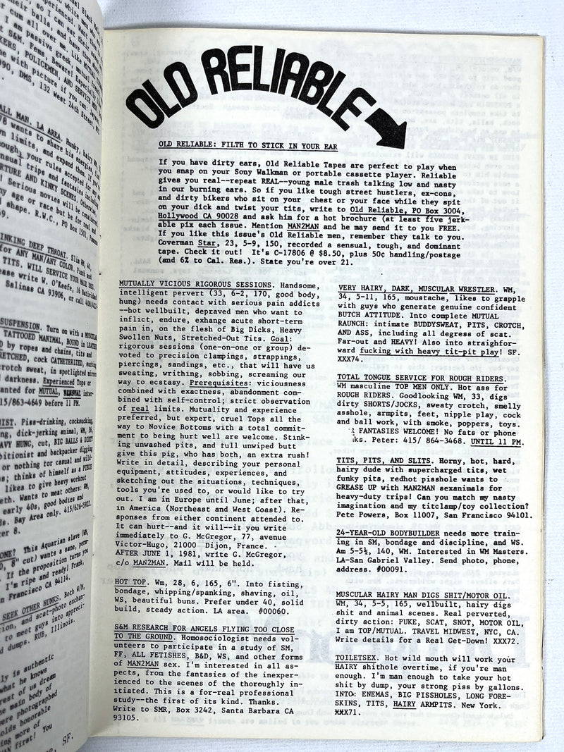 Man 2 Man, Issue 6, Mansquared Publishing, 1981, Very Good softcover