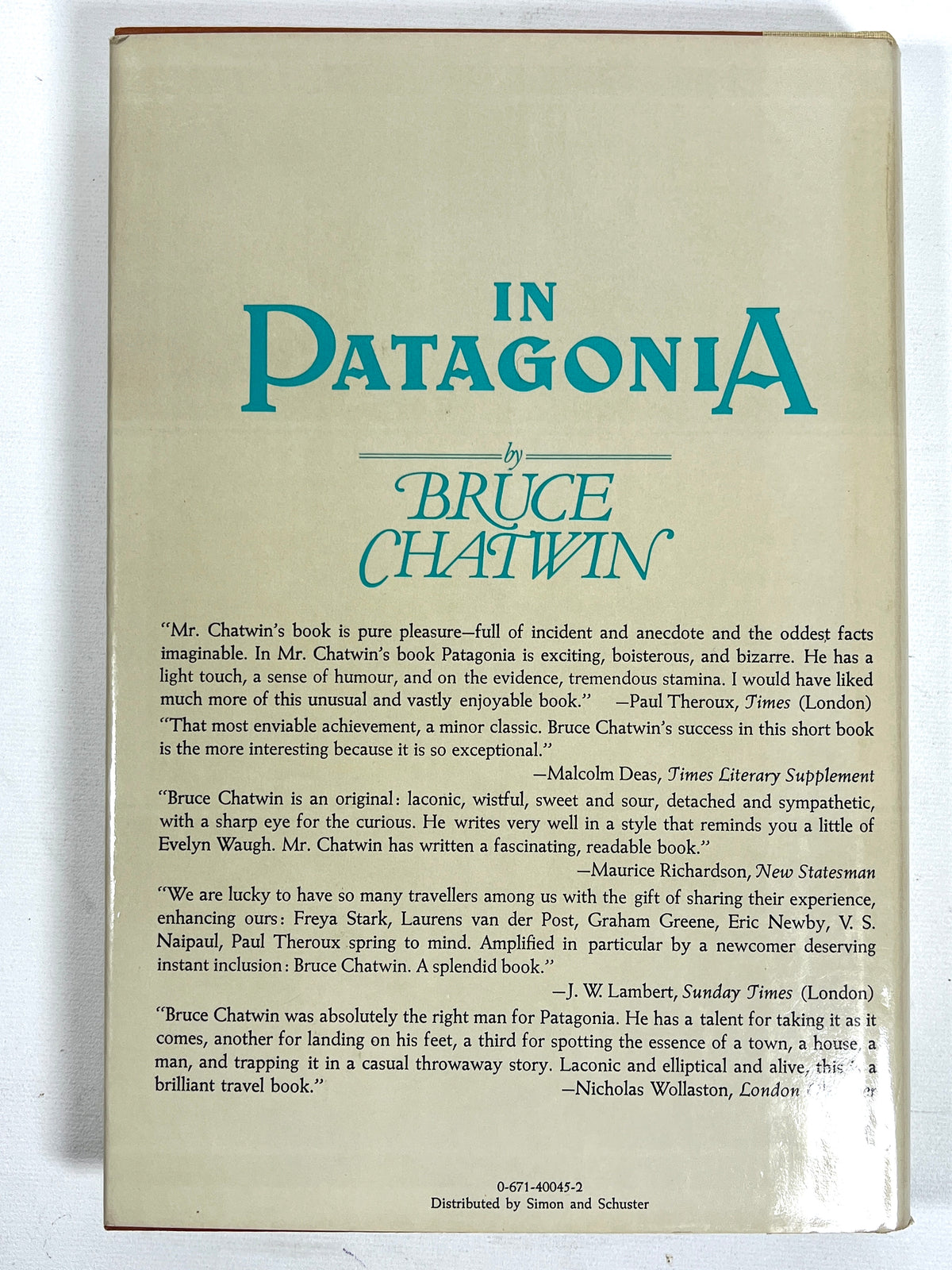 In Patagonia, Bruce Chatwin, 1977, Near Fine hard cover & dustjacket