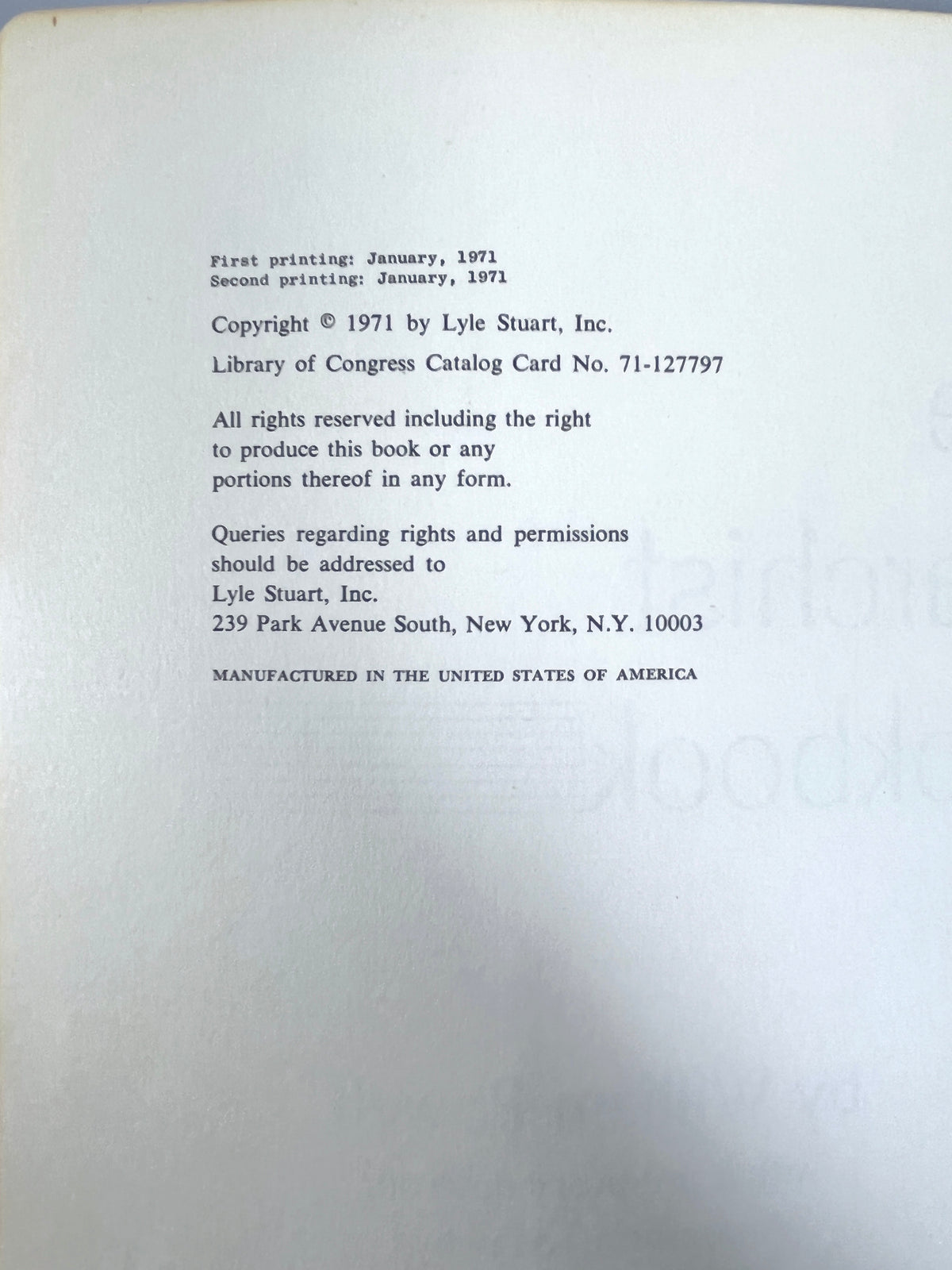 William Powell, The Anarchist Cookbook, 2nd print, Very Good - softcover, 1971