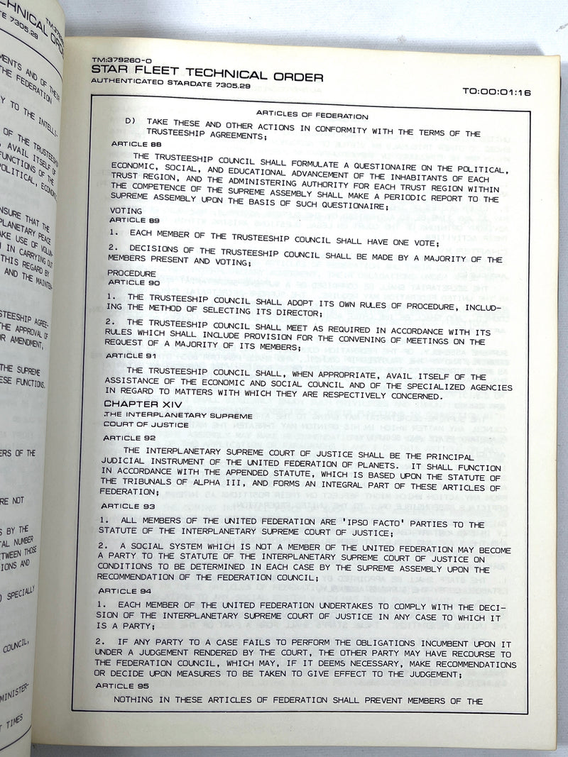 Star Trek: Star Fleet Technical Manual, Franz Joseph, SIGNED by George Takei, VG+ SC