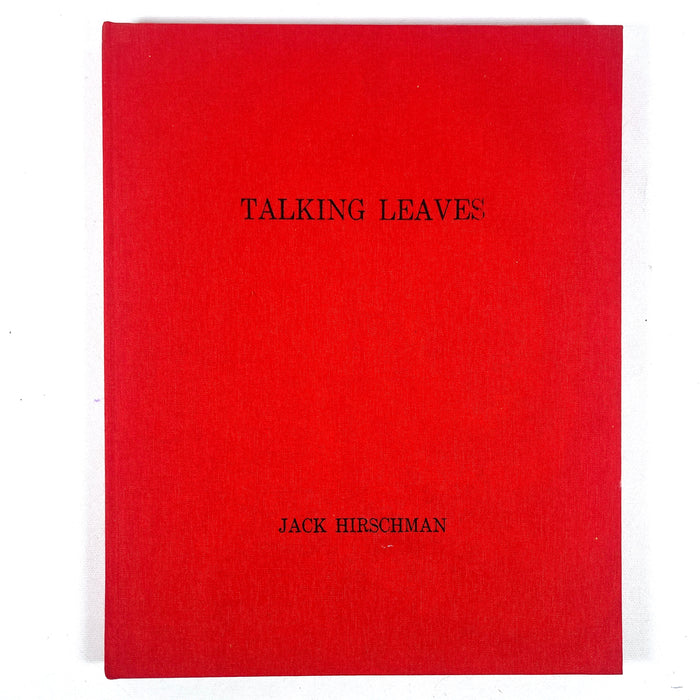 Jack Hirschman, Talking Leaves 1979, Sore Dove 2013, VG SIGNED Ltd. Ed box