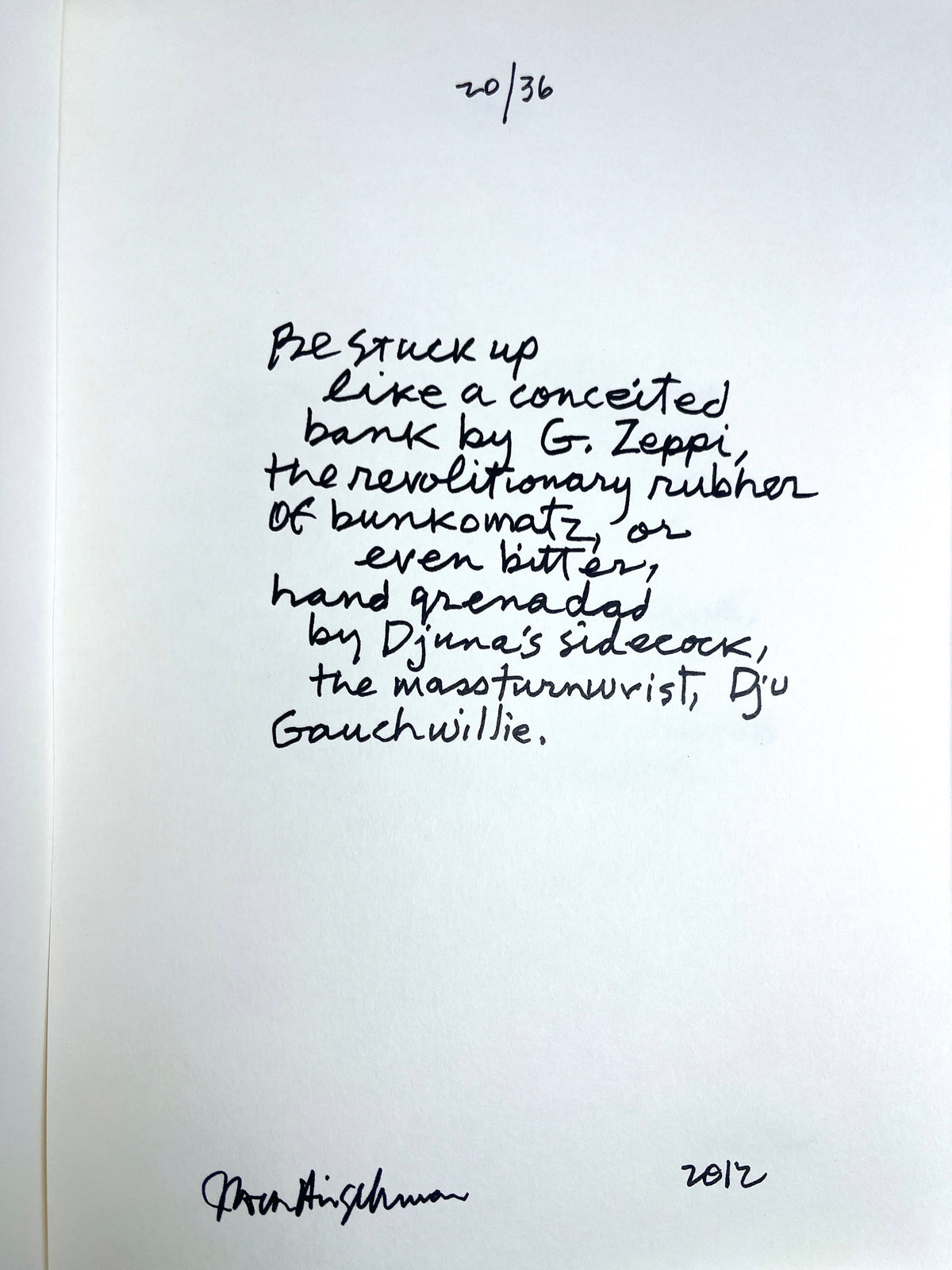 Jack Hirschman, The Ulitsea Arcane, Nicola Viviani 2012, NF SIGNED, org box #15/45