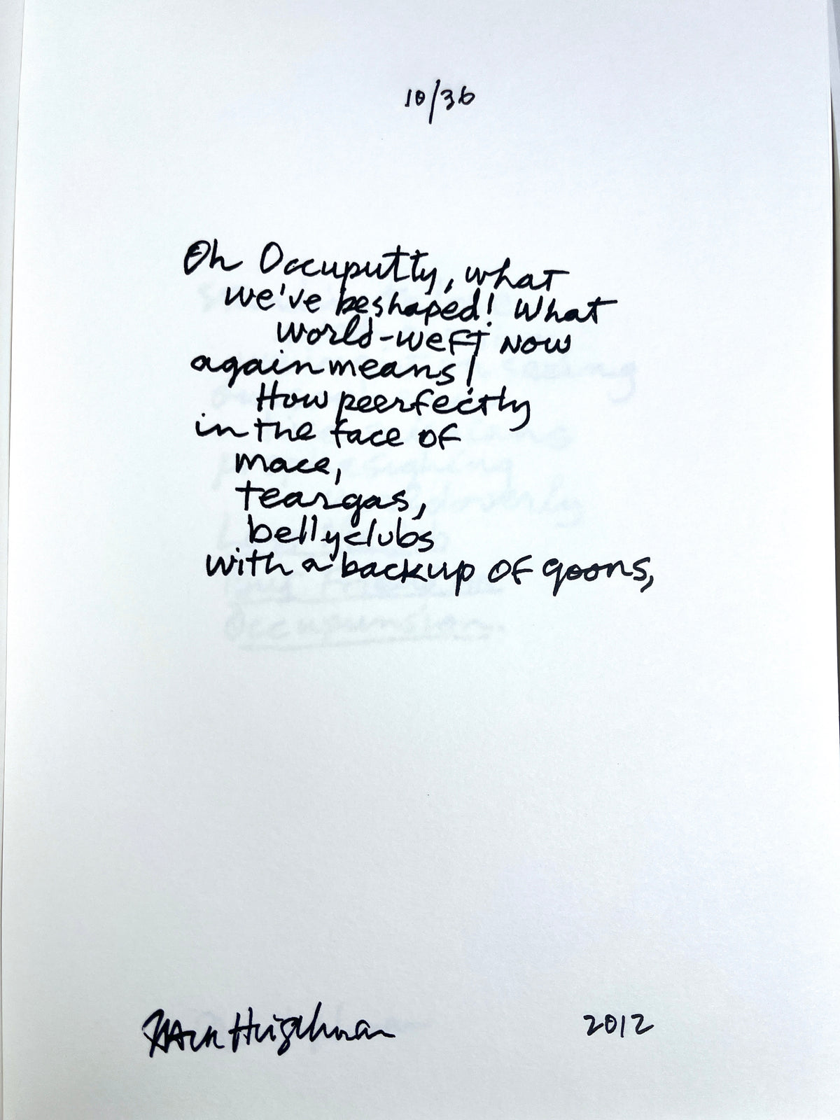 Jack Hirschman, The Ulitsea Arcane, Nicola Viviani 2012, NF SIGNED, org box #15/45