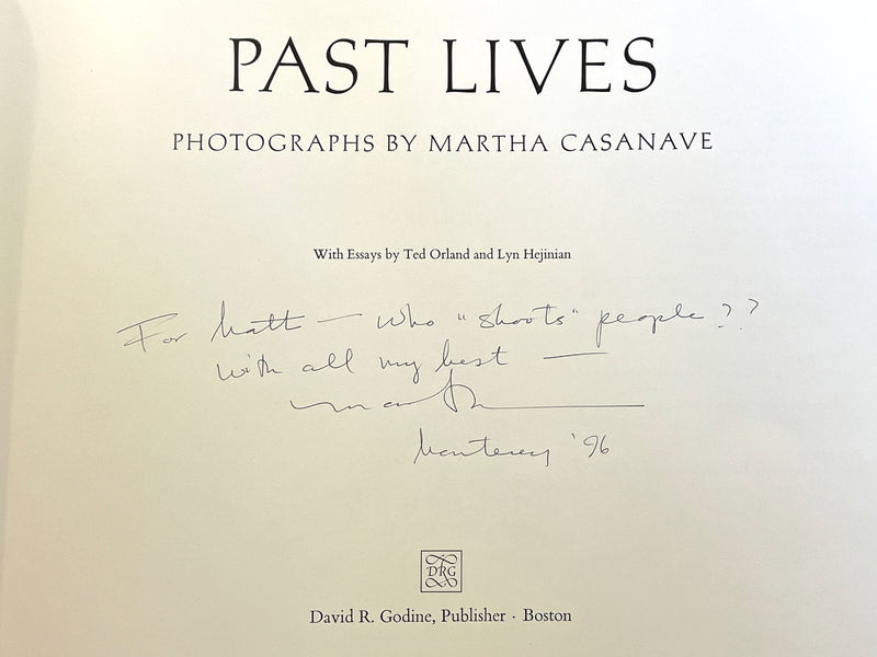 Past Lives, Martha Casanave, SIGNED, 1991, 1st Ed., Fine w/Very Good DJ