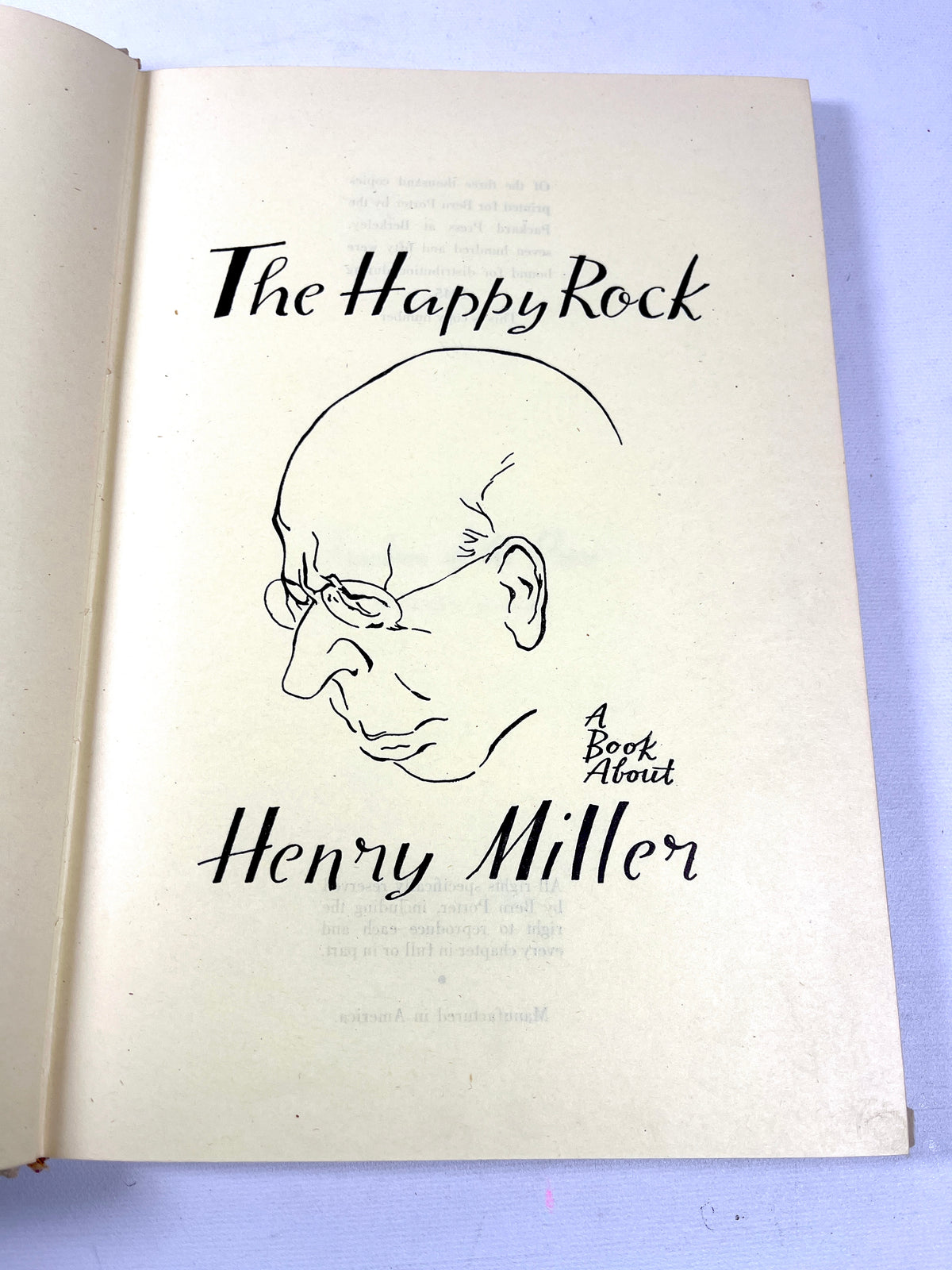 Bern Porter, The Happy Rock: A Book About Henry Miller, 167/3000, 1947 Very Good+ HC