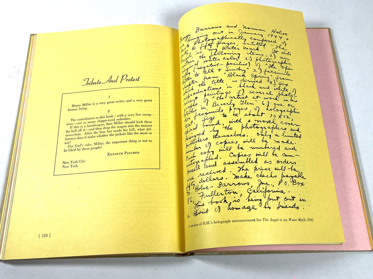 Bern Porter, The Happy Rock: A Book About Henry Miller, 167/3000, 1947 Very Good+ HC