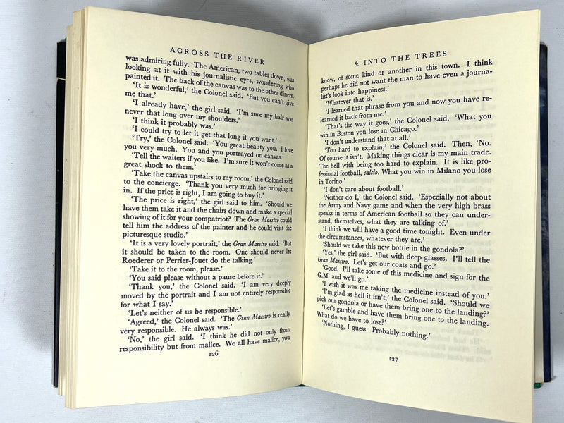 Ernest Hemingway, Across the River and Into the Trees, Jonathan Cape, 4th Print, 1961, Near Fine hardcover w/DJ.
