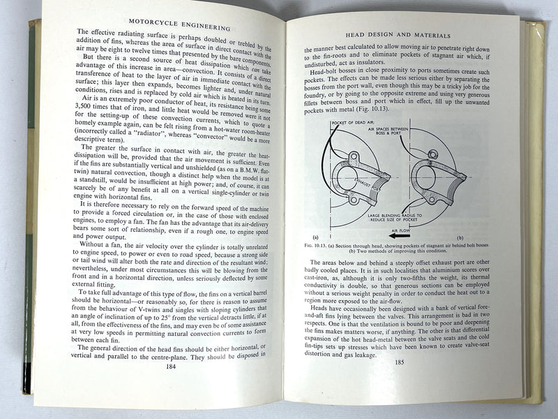 Motorcycle Engineering, P.E. Irving, Temple Press Books, Second Impression Revised, 1964, Very Good HC w/DJ.