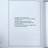 Jorge Luis Borges, Ficciones, Limited Editions Club, 1984 illust. Sol Lewitt, SIGNED, Fine