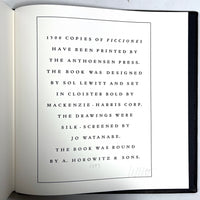 Jorge Luis Borges, Ficciones, Limited Editions Club, 1984 illust. Sol Lewitt, SIGNED, Fine