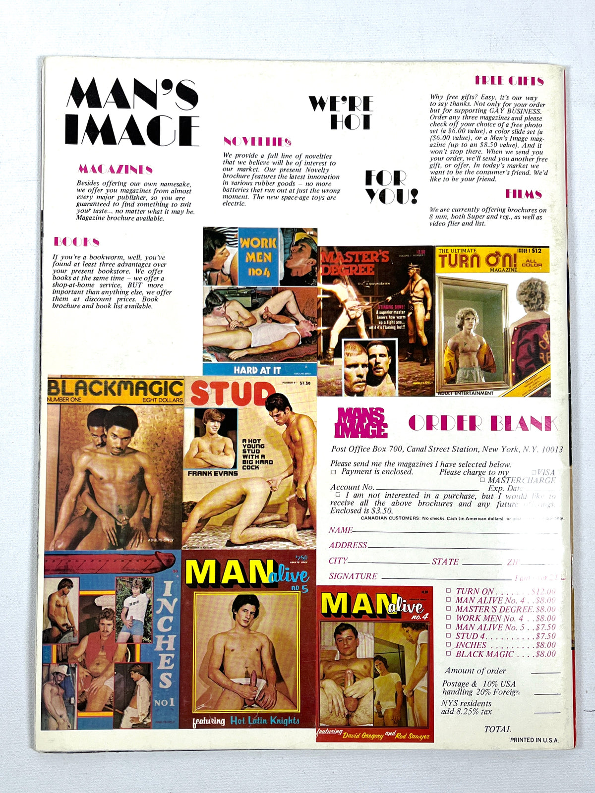 Young Jocks, Man’s Image n.d. (late 1970s?), VG SC magazine, gay interest