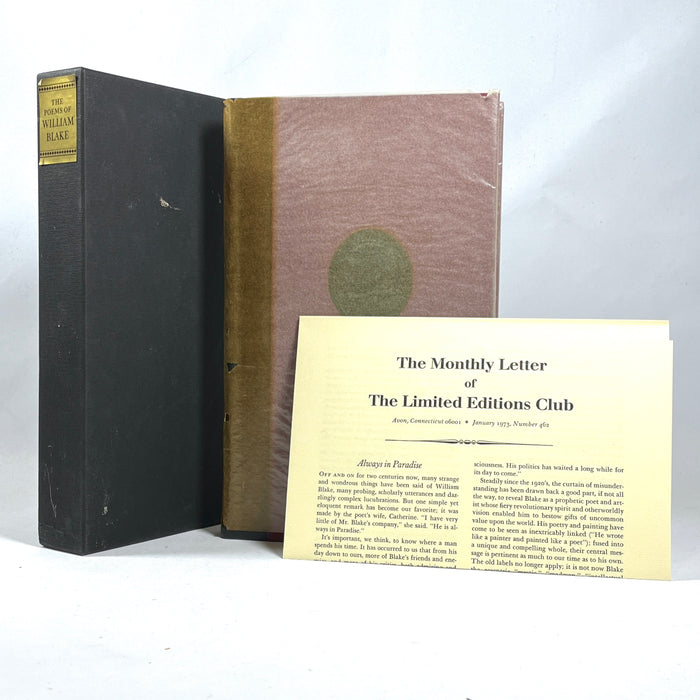 The Poems of William Blake, Limited Editions Club, 1973, #1393/1500, Fine