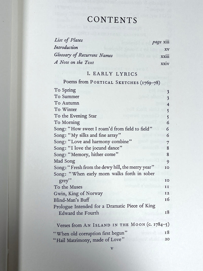 The Poems of William Blake, Limited Editions Club, 1973, #1393/1500, Fine