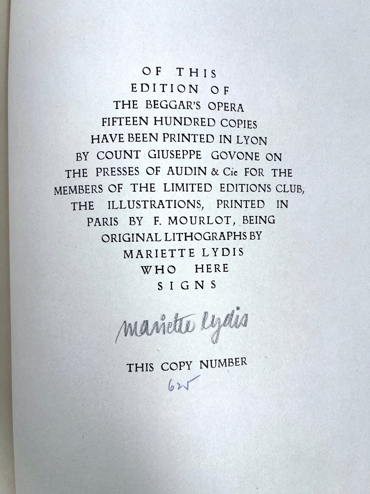 The Beggar’s Opera, John Gay, Limited Editions Club, SIGNED, 1937, NF HC