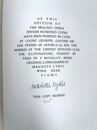 The Beggar’s Opera, John Gay, Limited Editions Club, SIGNED, 1937, NF HC