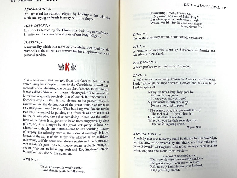 Ambrose Bierce, The Devil's Dictionary, Fritz Kredel, 1972, SIGNED, NF HC w/slipcase.