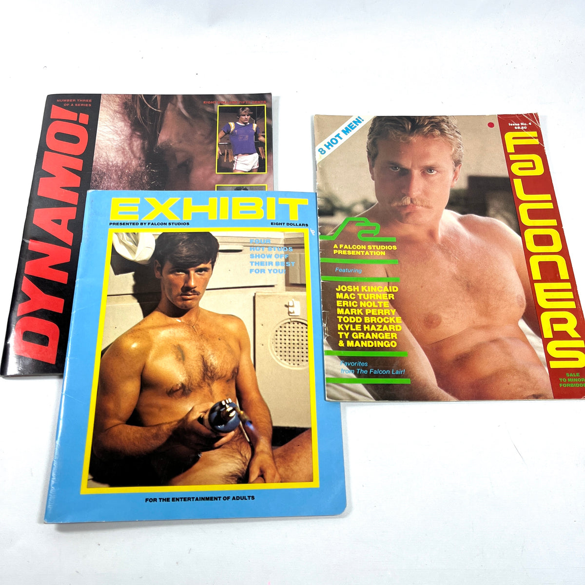 Falcon Studios Magazines, 1977-1982, Lot of 7, Very Good SCs, RARE Gay interest