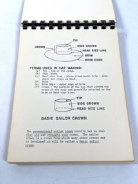 Millinery Manual: Basic Hat Patterns, Stephens College, 1953, RARE, Very Good+ comb bound