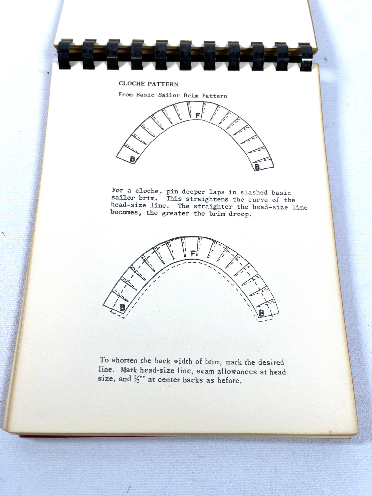 Millinery Manual: Basic Hat Patterns, Stephens College, 1953, RARE, Very Good+ comb bound