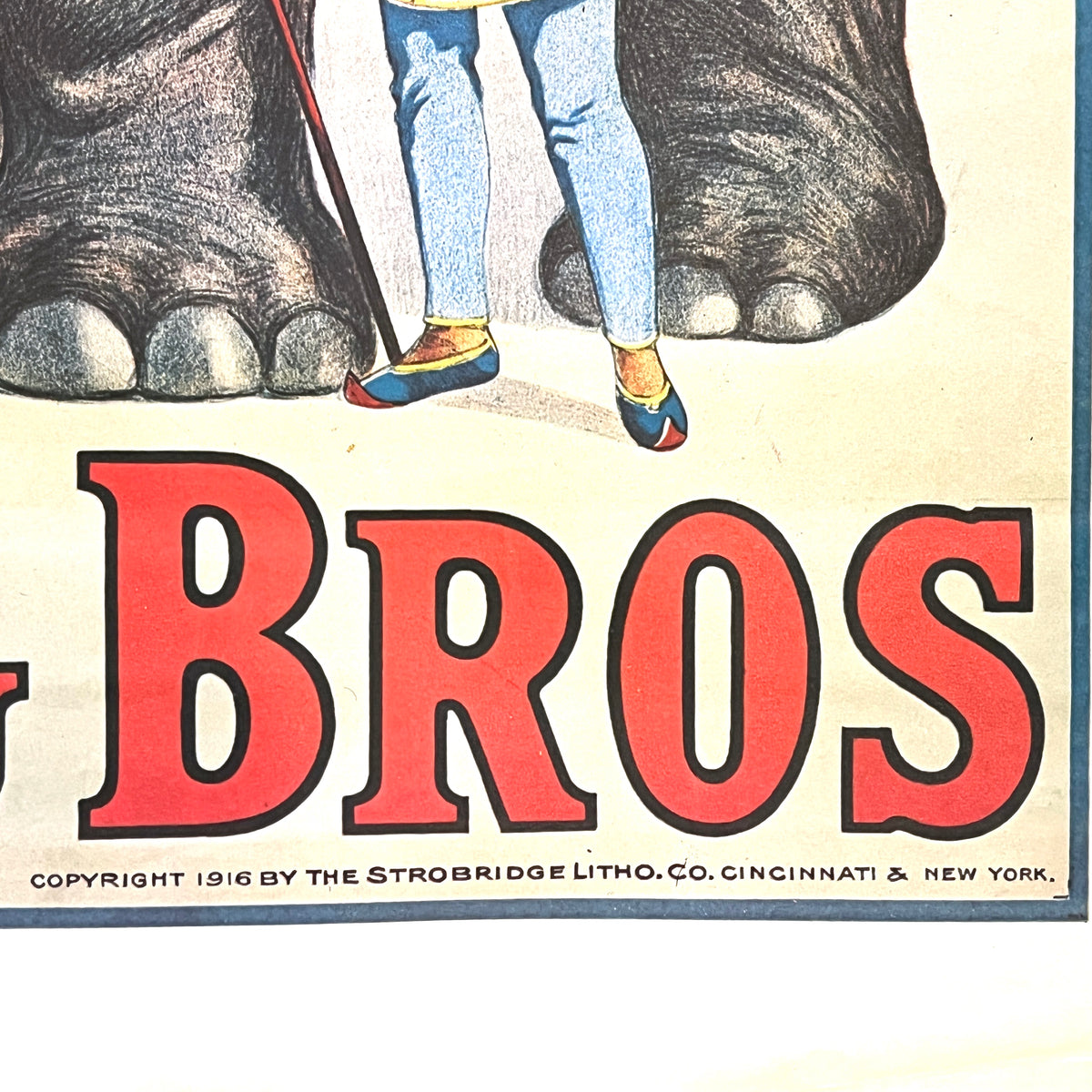 Vintage Circus Poster: Big Bingo the Two-Story Elephant, 1970s reprint, 1916, Ringling Bros.