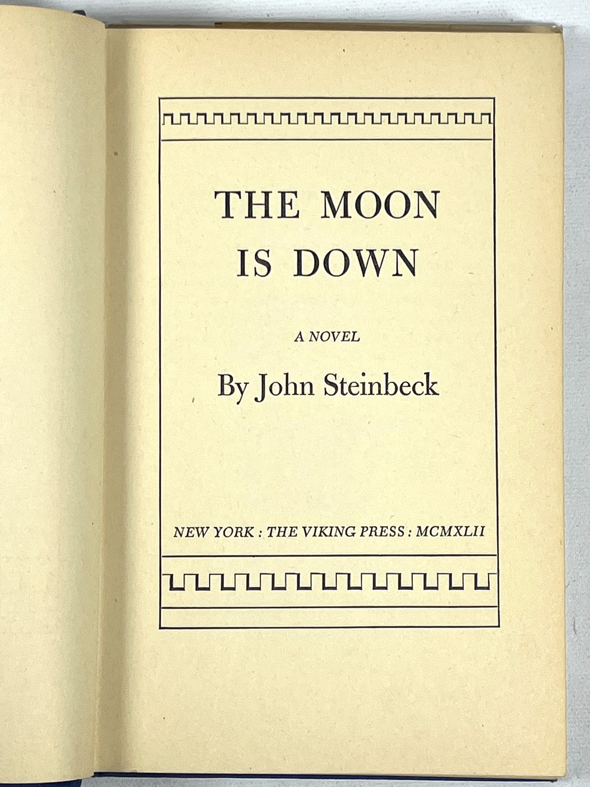 John Steinbeck, The Moon is Down, The Viking Press, 2nd Ed, 1942, Very Good HC w/DJ