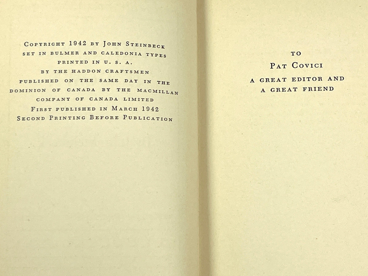 John Steinbeck, The Moon is Down, The Viking Press, 2nd Ed, 1942, Very Good HC w/DJ