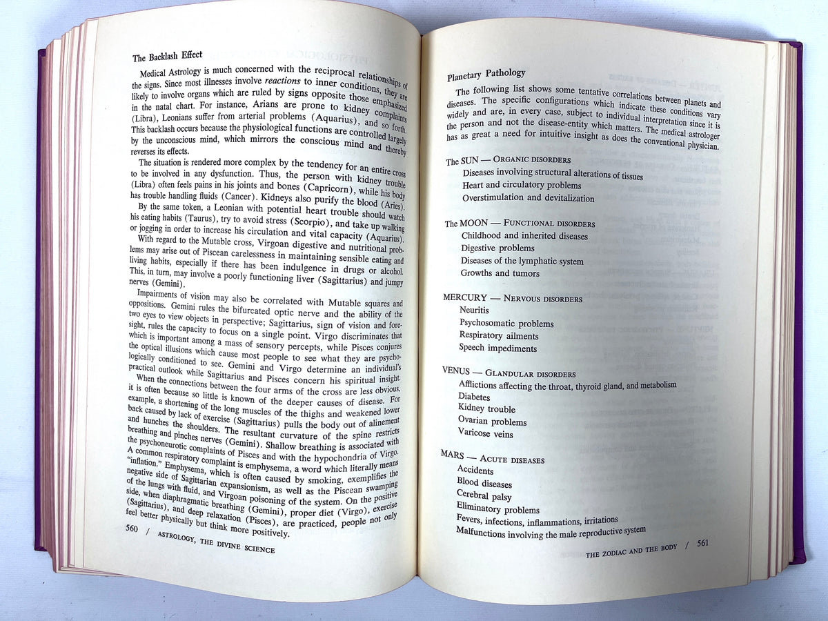 Astrology, The Divine Science; Arcane Publications, SIGNED, 1st Ed., 1971, Very Good hardcover, No DJ.