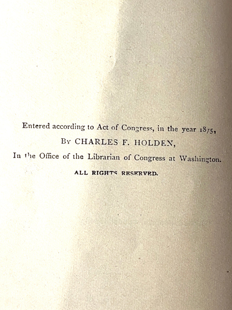 Holden's Book on Birds, 1875, antiquarian, HC, VG.