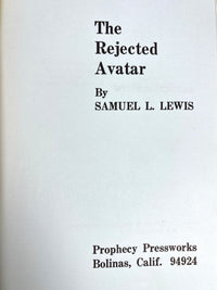 Samuel L. Lewis, The Rejected Avatar, Prophecy Pressworks 1968, Fine staplebound SC