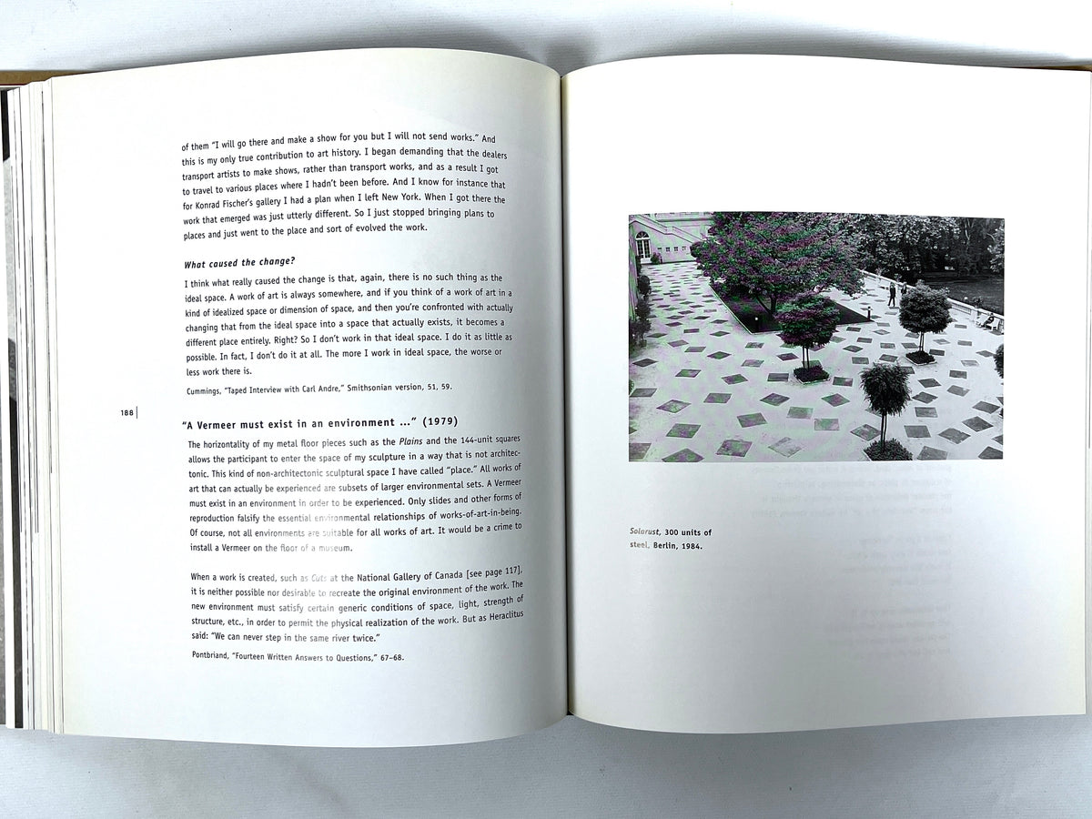 Cuts: Texts, 1959-2004, Carl Andre, Massachusetts Institute of Technology, 2005, Near Fine hardcover