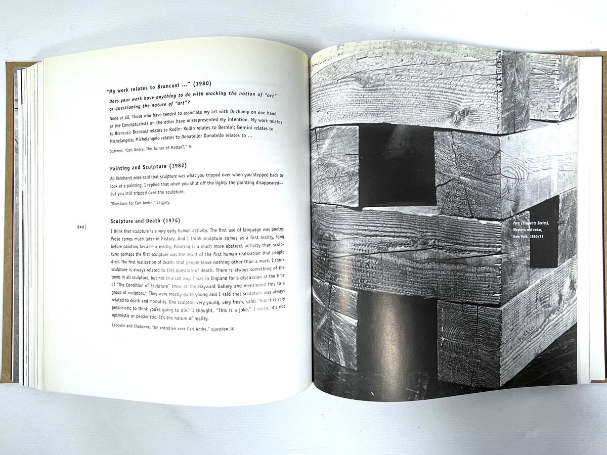 Cuts: Texts, 1959-2004, Carl Andre, Massachusetts Institute of Technology, 2005, Near Fine hardcover