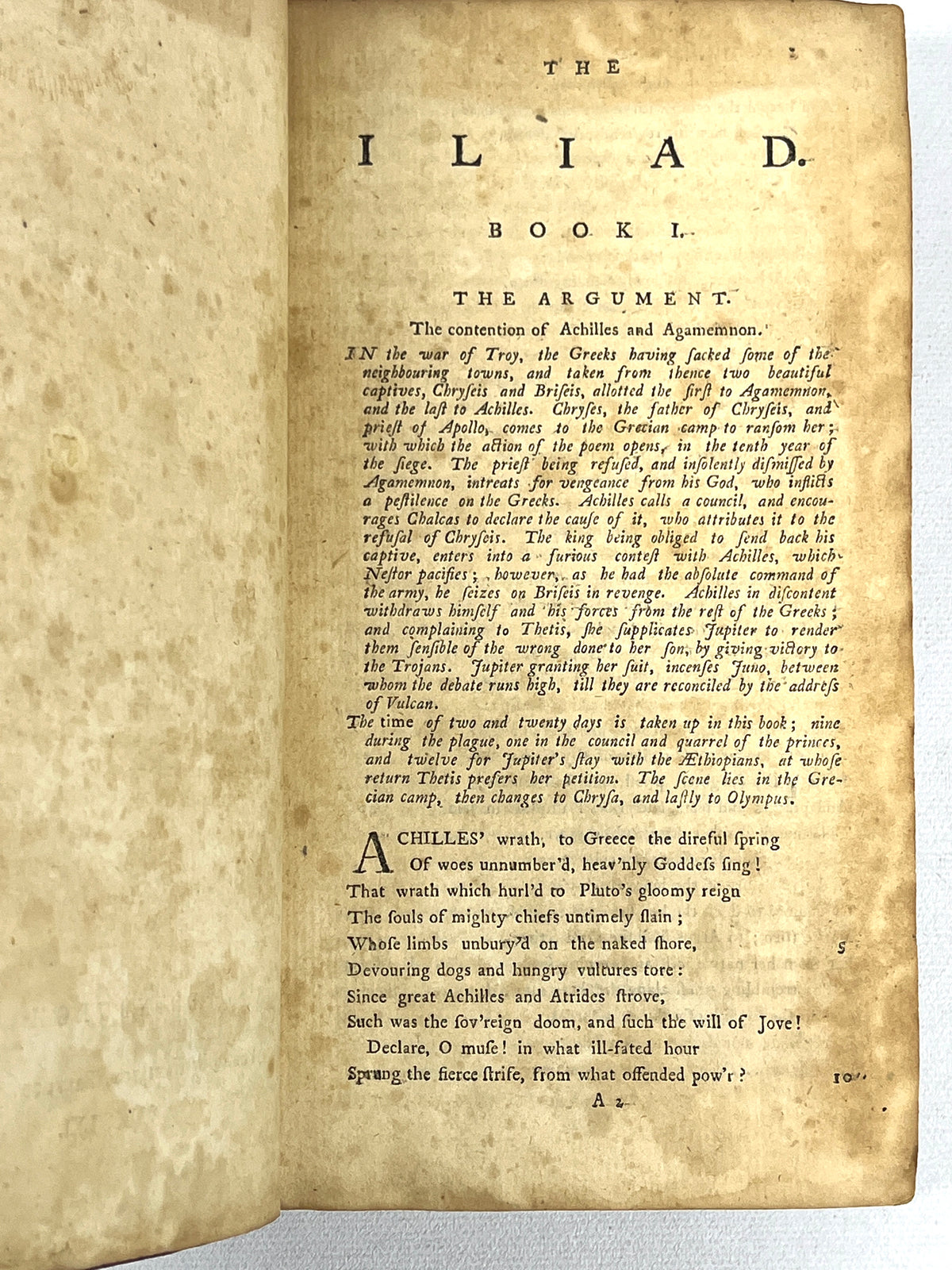 Alexander Pope (trans.), The Iliad of Homer, Hamilton, Balfour & Neill 1761, Good+ HC