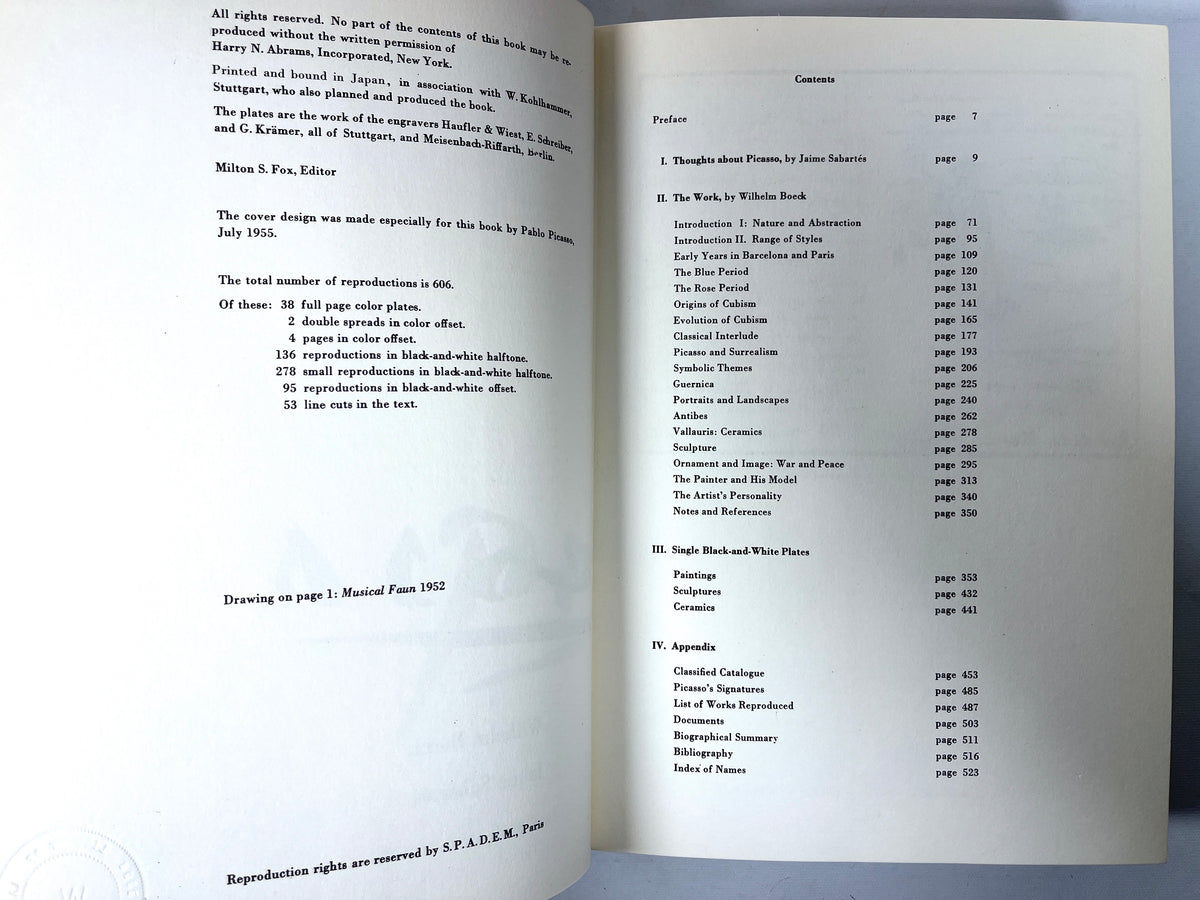 Pablo Picasso, Harry N. Abrams, 1955, Very Good hardcover w/dust jacket