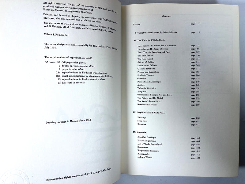 Pablo Picasso, Harry N. Abrams, 1955, Very Good hardcover w/dust jacket