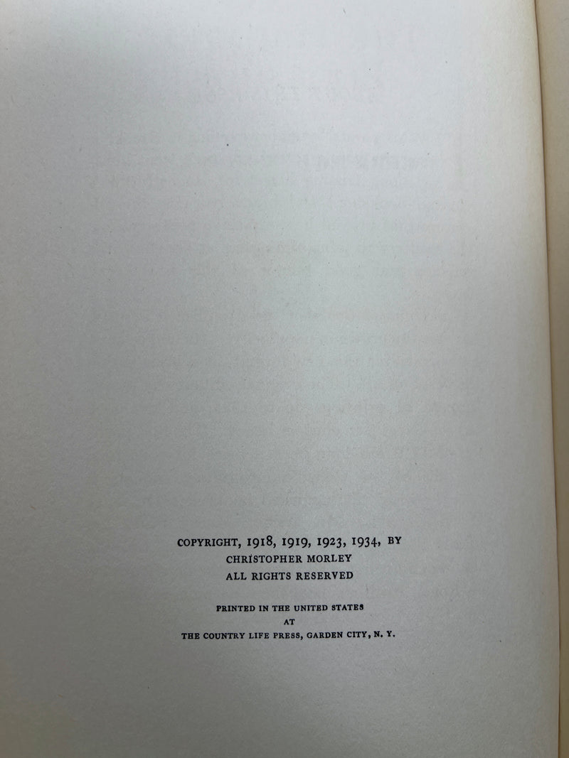 Christopher Morley, The Haunted Bookshop, The Bookshop Edition, 1934, SIGNED, VG HC.