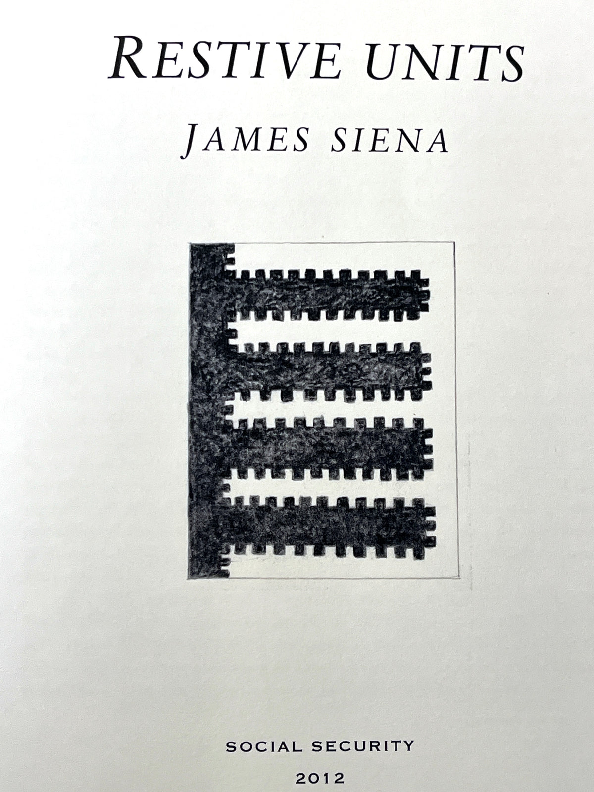 Restive Units, James Siena, 2012, 1/150 Copies, RARE, Fine Catalogue