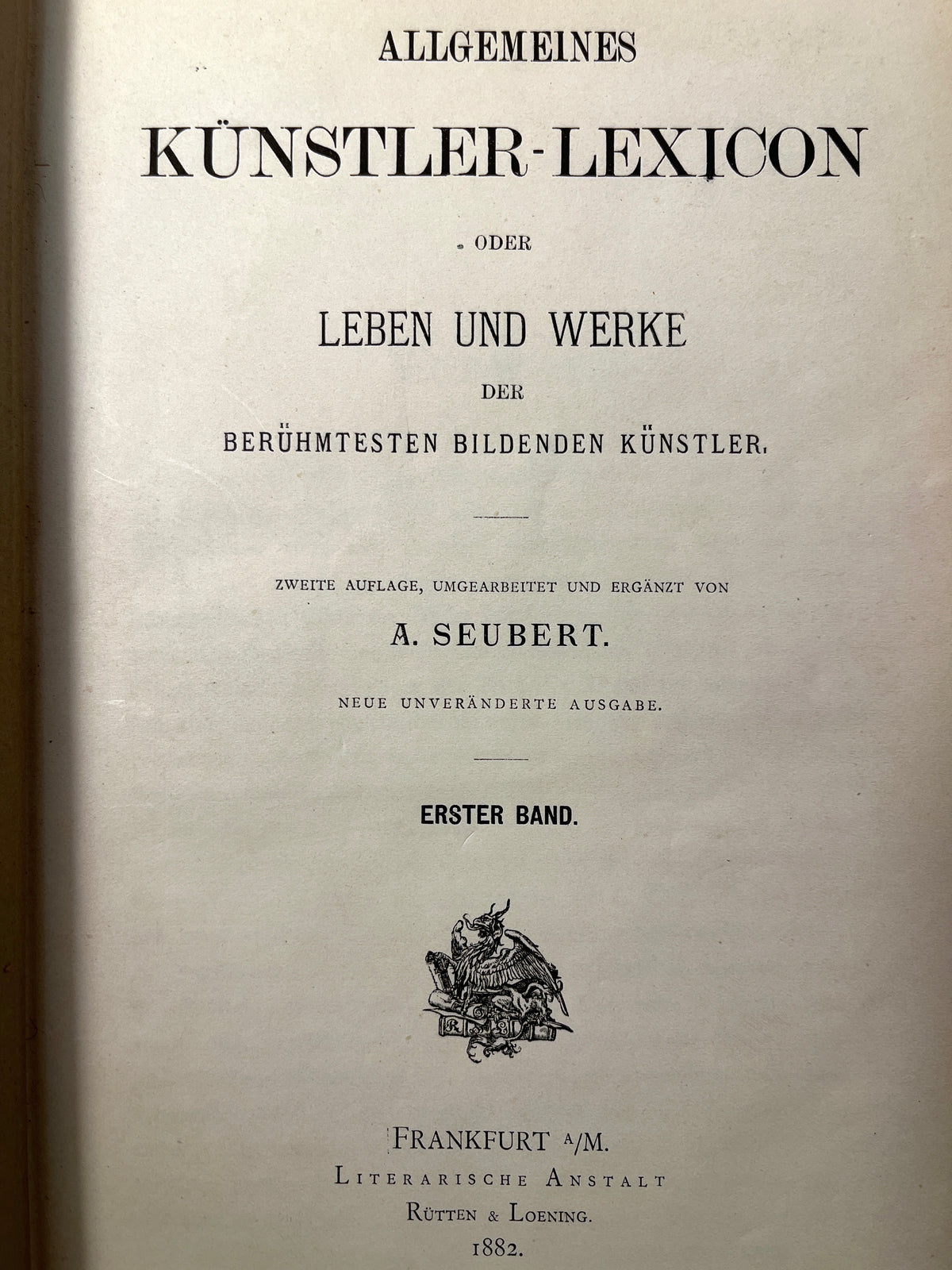 Allgemeines Kunstler-Lexicon; oder, Leben und Werke ..., 1882, 3 Vols, Very Good